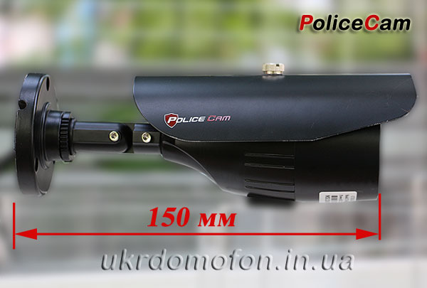 картинка размеров камеры наблюдения PoliceCam PC-430Sony - её длина фото куда поместится камера видеонаблюдения PC-430Sony с её размерами