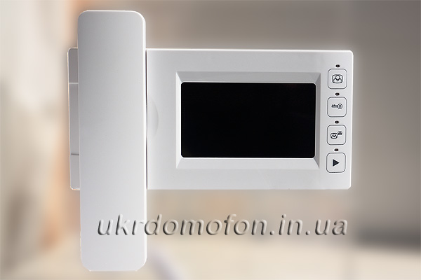 цветной домофон PoliceCam PC-437R0 с памятью | Внешний вид | Фото белый видеодомофон PoliceCam PC-437R0